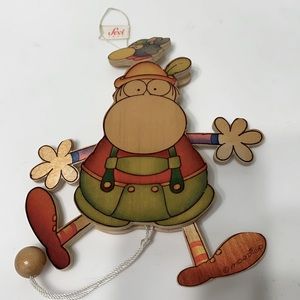 Mordillo wood jumping jack ornament RARE vintage